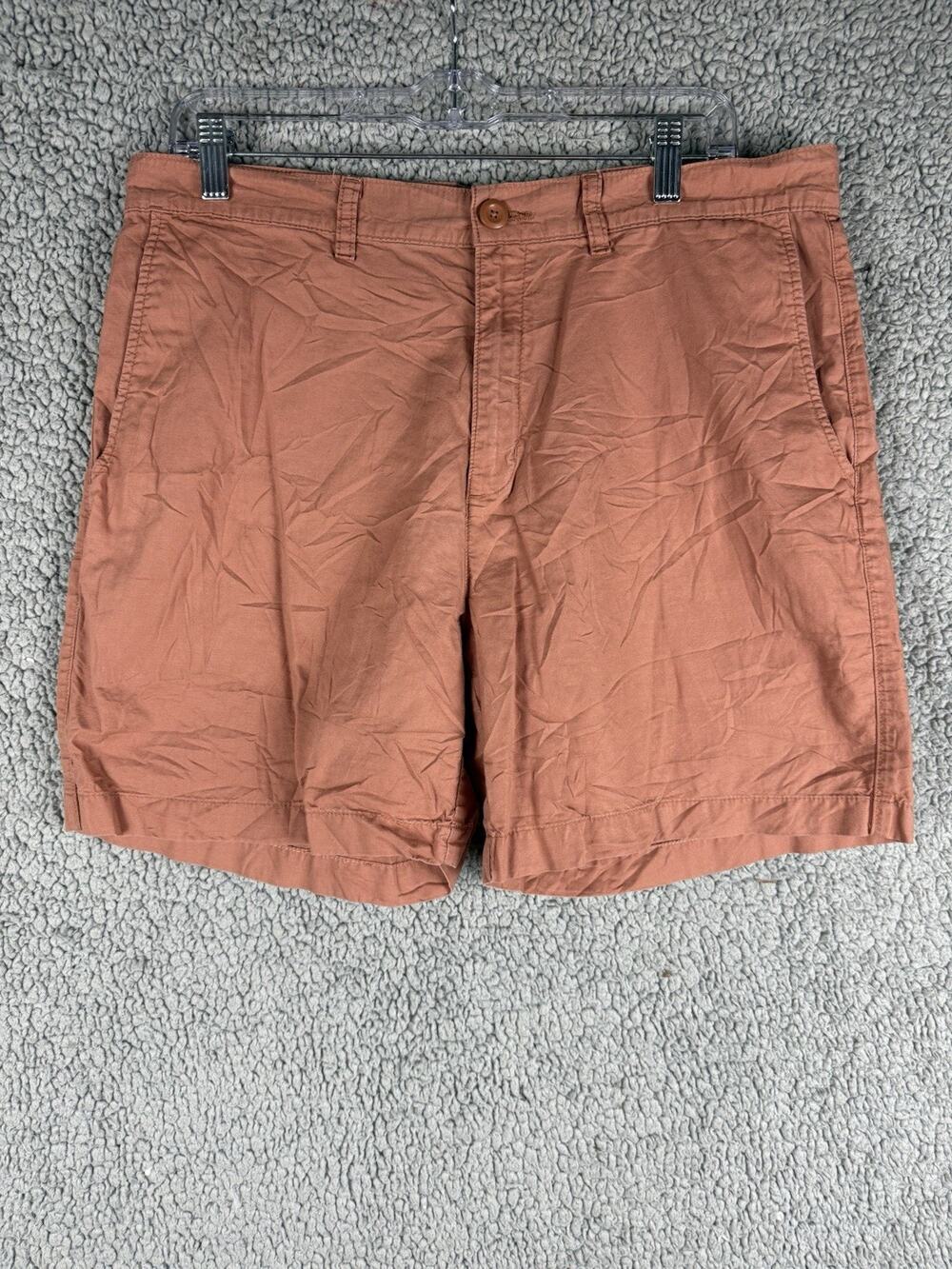 Men’s Patagonia 6” Inseam Red Pink Coral Organic Cotton Hemp Chino Shorts sz 34